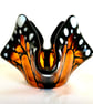 Red Admiral Fused Glass Butterfly Handkerchief Candle Holder - Image 2