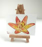 ACEO Orange Lily Original Watercolour & Ink Painting OOAK Flower - Image 2