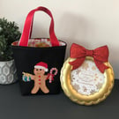 Picture Frame & Gingerbread Merry Christmas Gift Bag Handmade Includes quality S