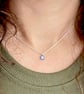 925 Sterling Silver Drop Shape Evil Eye Necklace