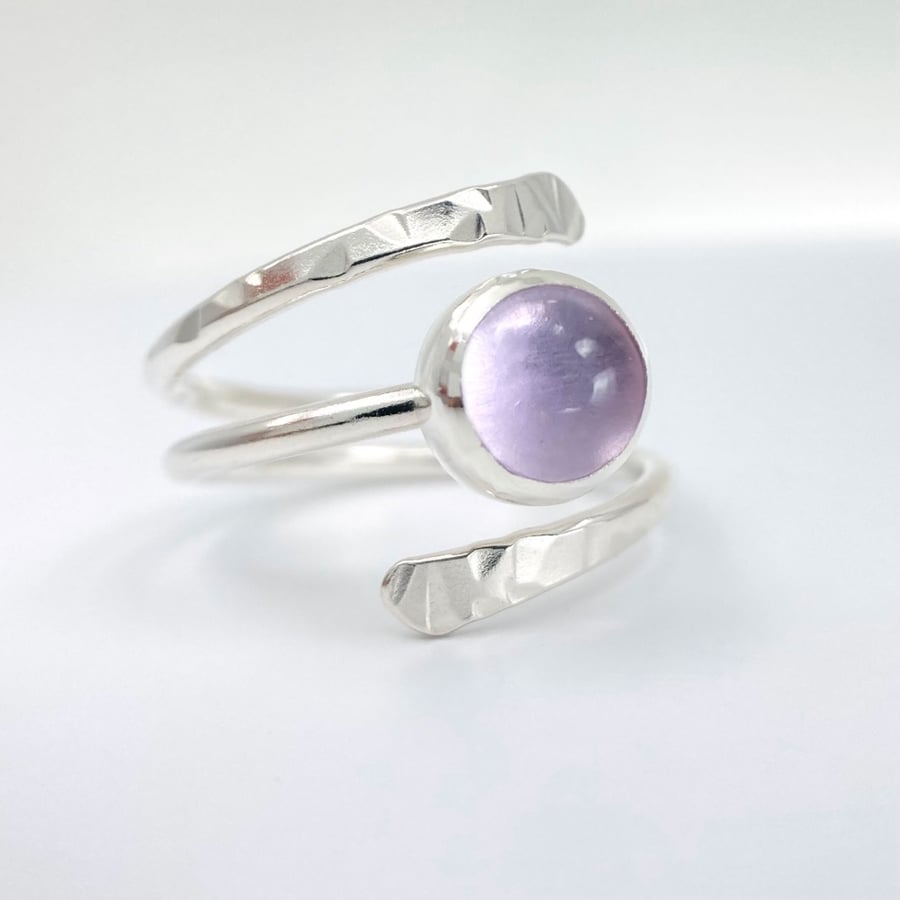 Light Amethyst Satellite Ring