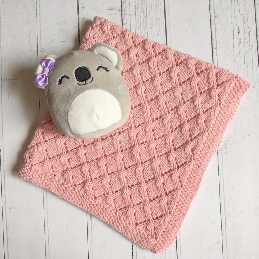 Soft pink lace baby blanket