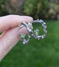 Silver Twig Hoop Earrings with Peridot, Nature-Inspired Jewellery - Image 2