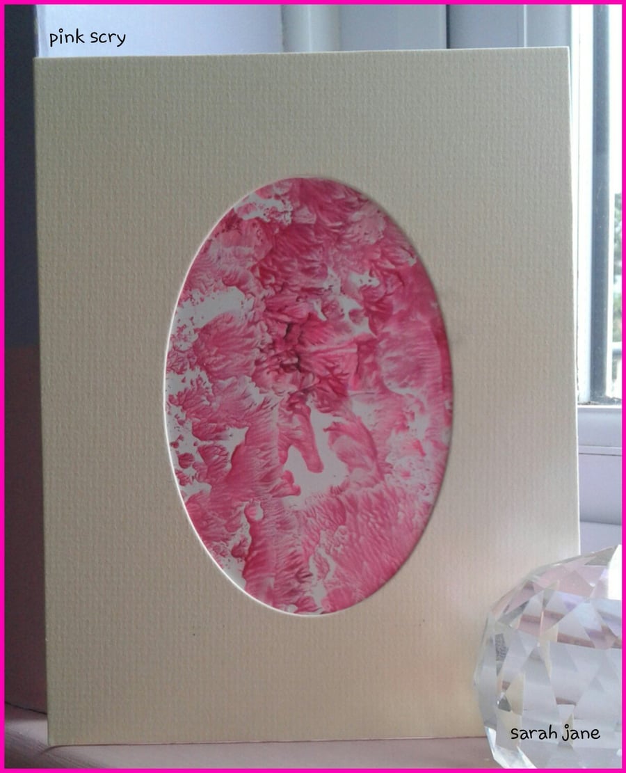 Pink Scry Original encaustic art Painting