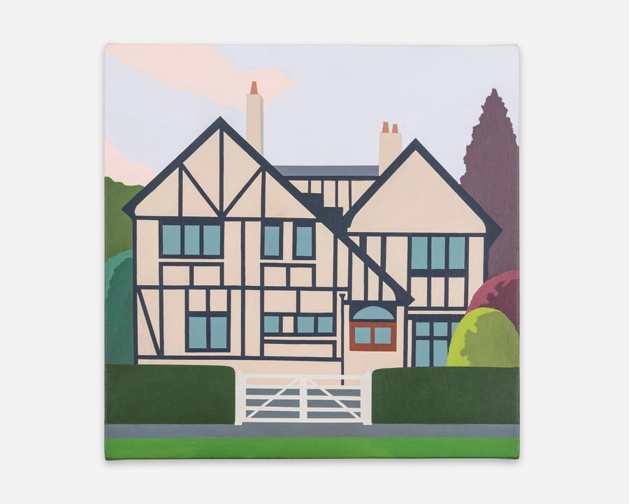 Dulwich Village (Framed Original Painting, 12x12")