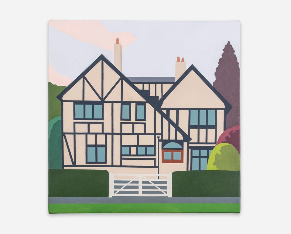 Dulwich Village (Framed Original Painting, 12x12")