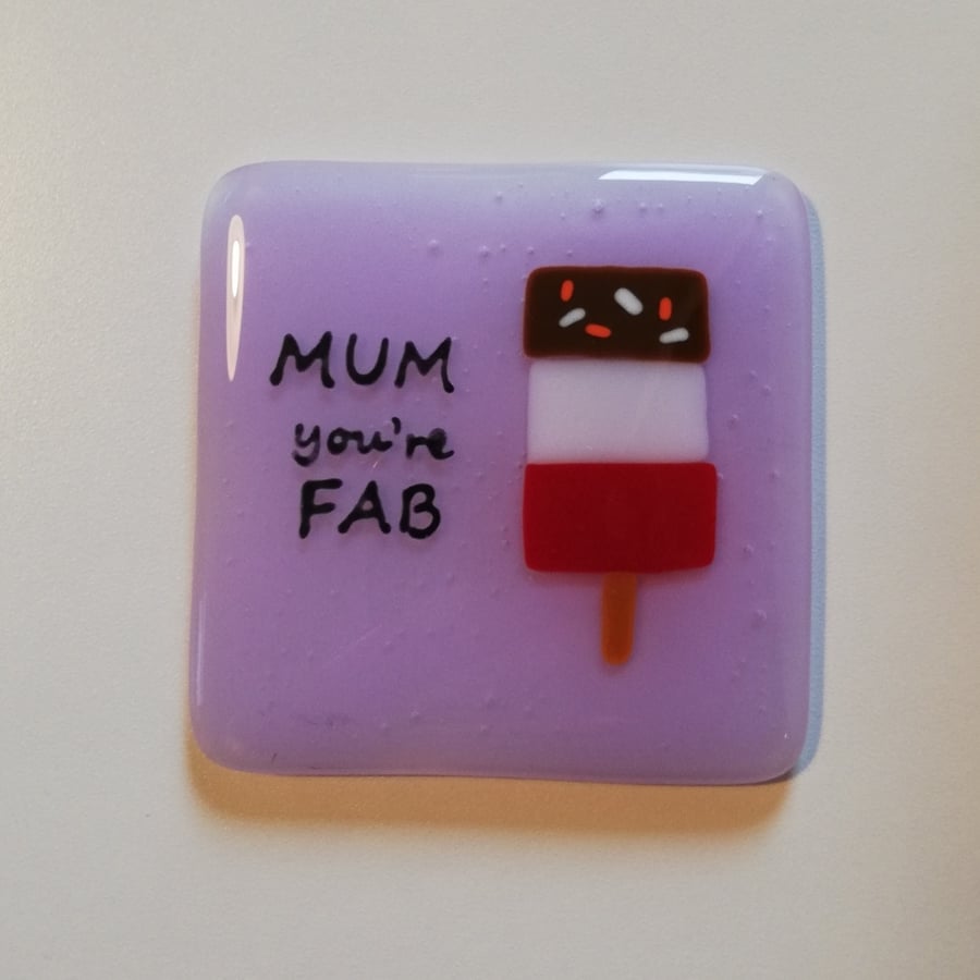 Fused Glass Mum you're FAB Coasters, Mothers Day