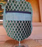 Turquoise canvas and velour backpack