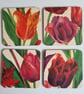 4 wooden coasters Emma Bridgewater tulip design letterbox gift housewarming