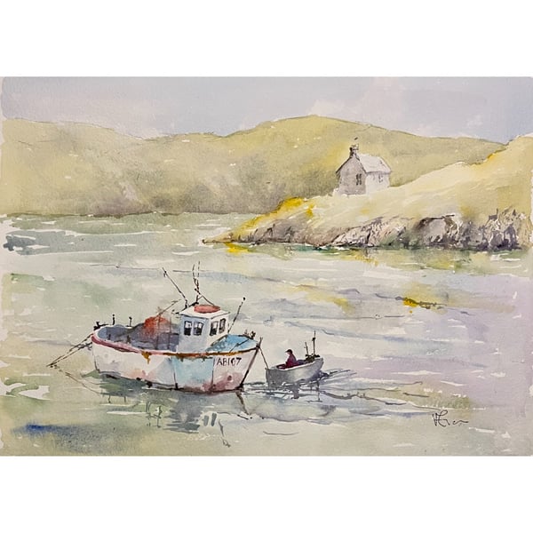 Old Fishing Boat Original Watercolour Artwork
