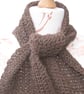 Beautiful Brown Superfine Alpaca Scarf- Luxury Crocheted Scarf 