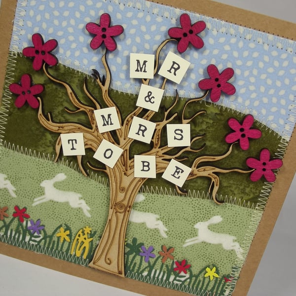 Mr and Mrs To Be Fabric Greetings Card