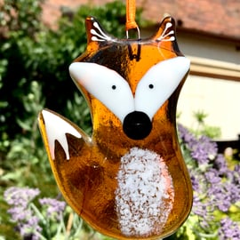 Amber Fused Glass Fox