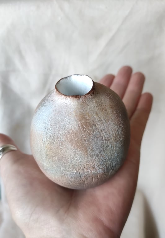 Ceramic Bud Vase, Solace Vessel, Minimalist Wabi Sabi Pottery, Earthy Home Decor