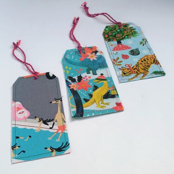 Christmas Gift Tags Mismatch Kids themes - Set of 3 zero waste