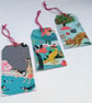 Christmas Gift Tags Mismatch Kids themes - Set of 3 zero waste