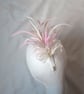 Pale Vintage Pink & Ivory Cream Bow Regency Feather Sprig Headpiece Pin - Image 4