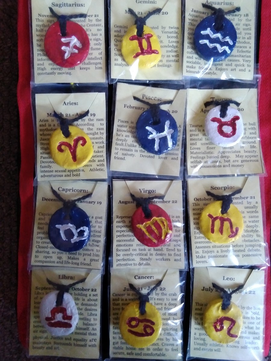 48 Hand made star sign pendants