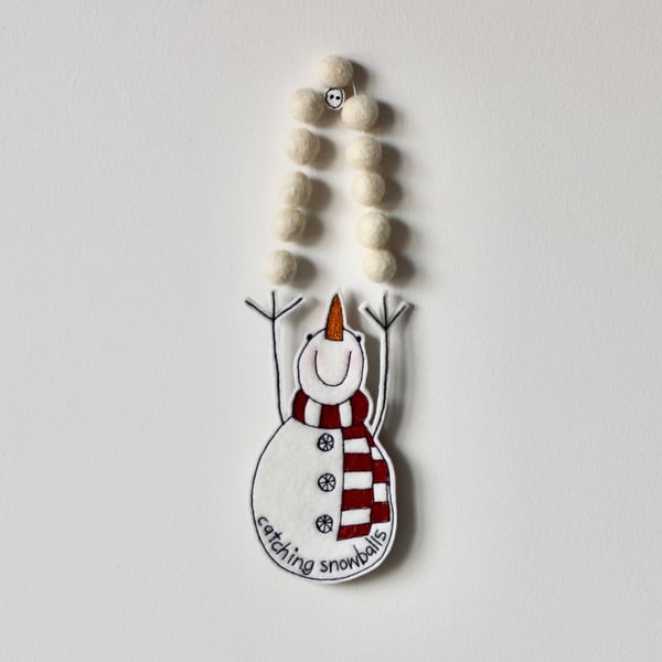 'Catching Snowballs' - Hanging Decoration