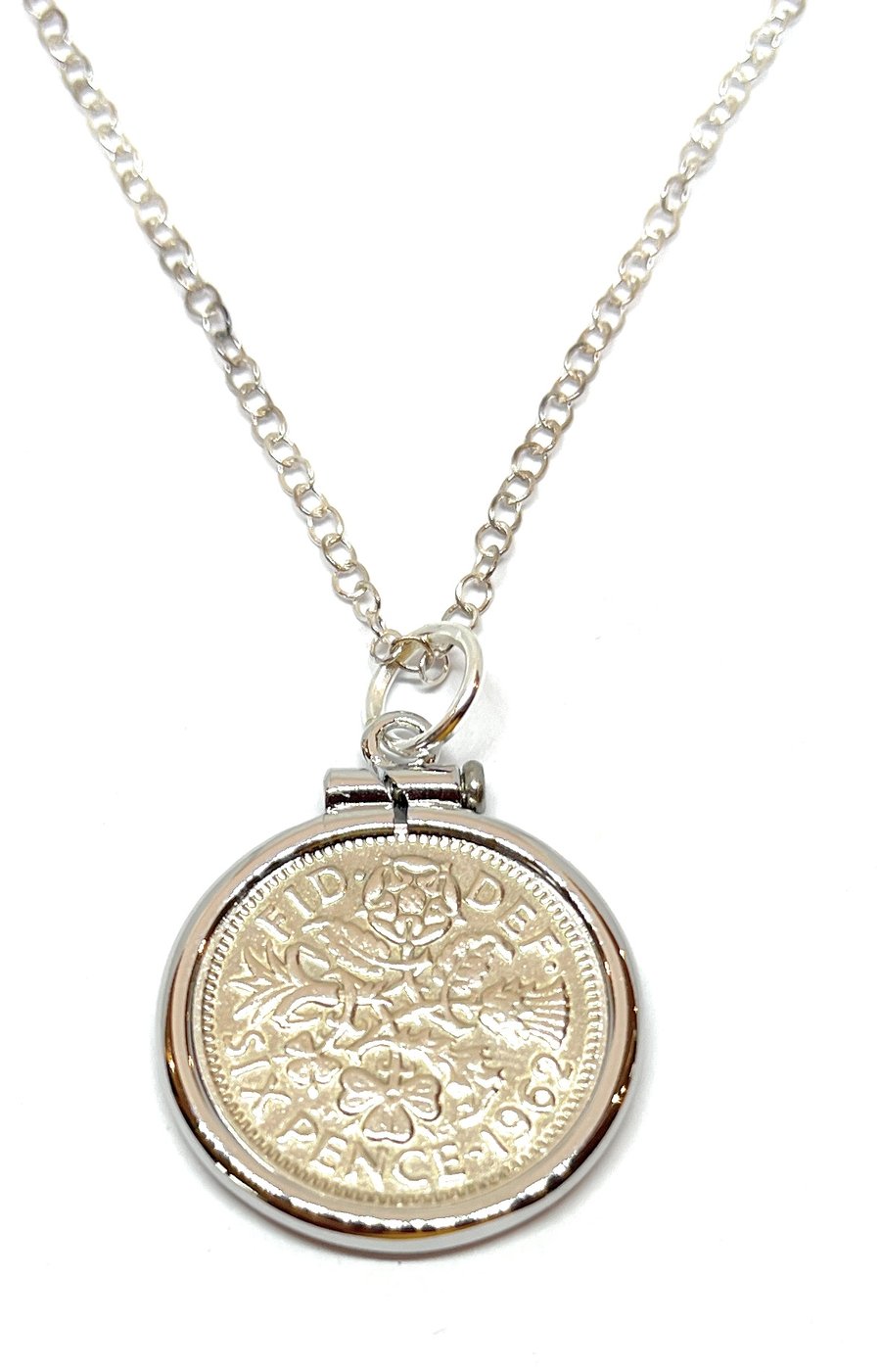 1962 62nd Birthday Anniversary sixpence coin pendant plus 18inch SS chain gift 5