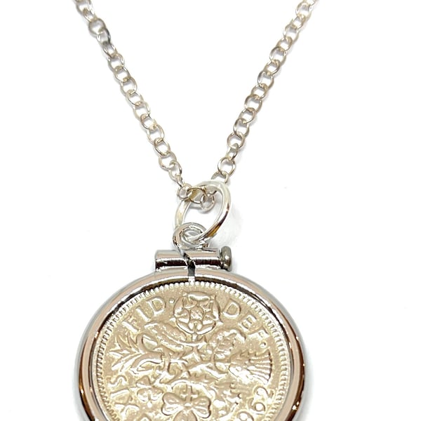 1962 62nd Birthday Anniversary sixpence coin pendant plus 18inch SS chain gift 5