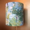 STUNNING Green Woodland Forest Retro Barkcloth VIntage Fabric Lampshade
