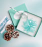 Fused Glass Poinsettia Christmas Decoration-Ice Blue