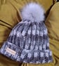 Handmade crochet chunky grey hat - Image 1