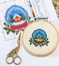 Simple Christmas Snow Globe Dome & Holly Counted Cross Stitch Pattern PDF Chart 
