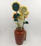 Mini Crochet Sunflowers in Pottery Vase - Image 3