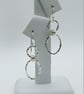 Sterling Silver Circle and Oval Drop Earrings - Image 1