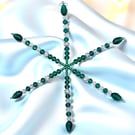 Handmade Snowflake Decoration, Jade Green suncatcher,