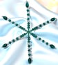 Handmade Snowflake Decoration, Jade Green suncatcher,