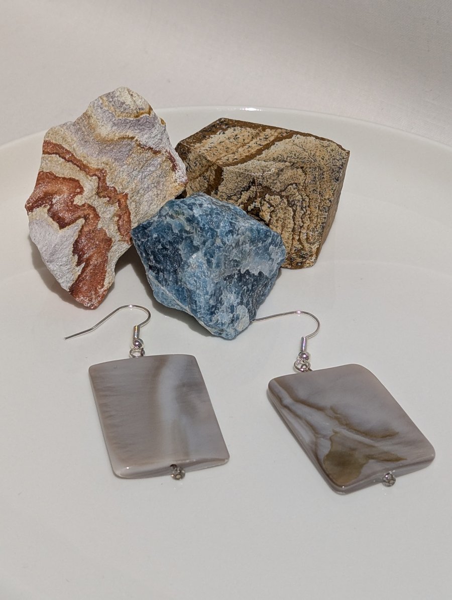Rectangular Shell Earrings
