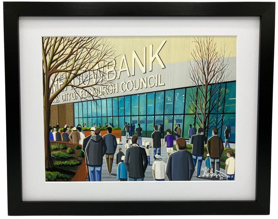 Edinburgh City, Meadowbank Stadium. High Quality Framed Football Art Print