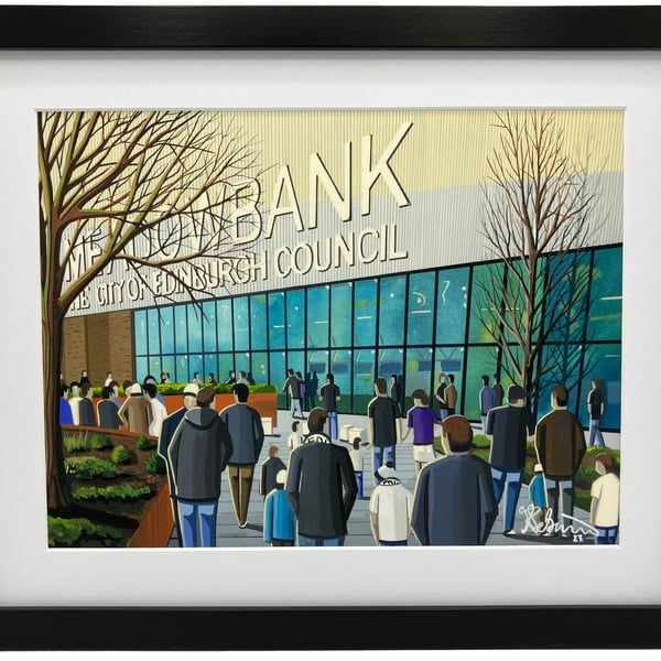 Edinburgh City, Meadowbank Stadium. High Quality Framed Football Art Print