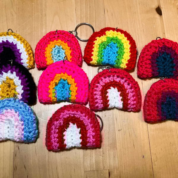 Crochet Pride Flag Keychains