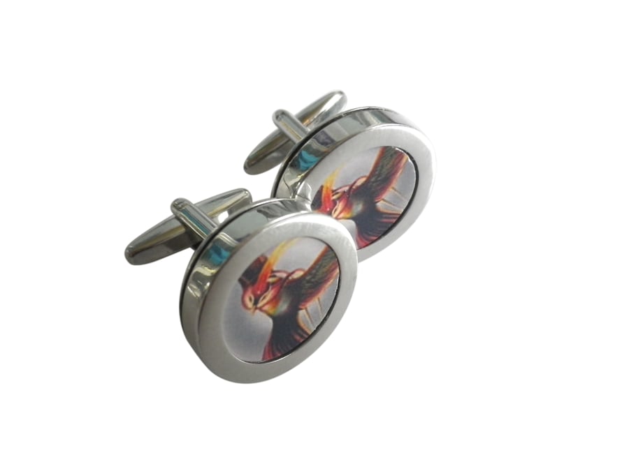 Bird of Prey cuff links, free shipping, gift wrapped, superb image, Ref 1234.