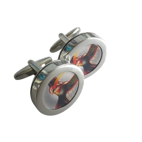 Bird of Prey cuff links, free shipping, gift wrapped, superb image, Ref 1234.
