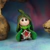Spring Sale ... Tiny Stargazer Gnome 'Polly' with jewelled star OOAK Sculpt 