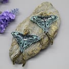 Luna Moth Earrings, Luna Moth, Resin Earrings, Statement Earrings, Gift for Her