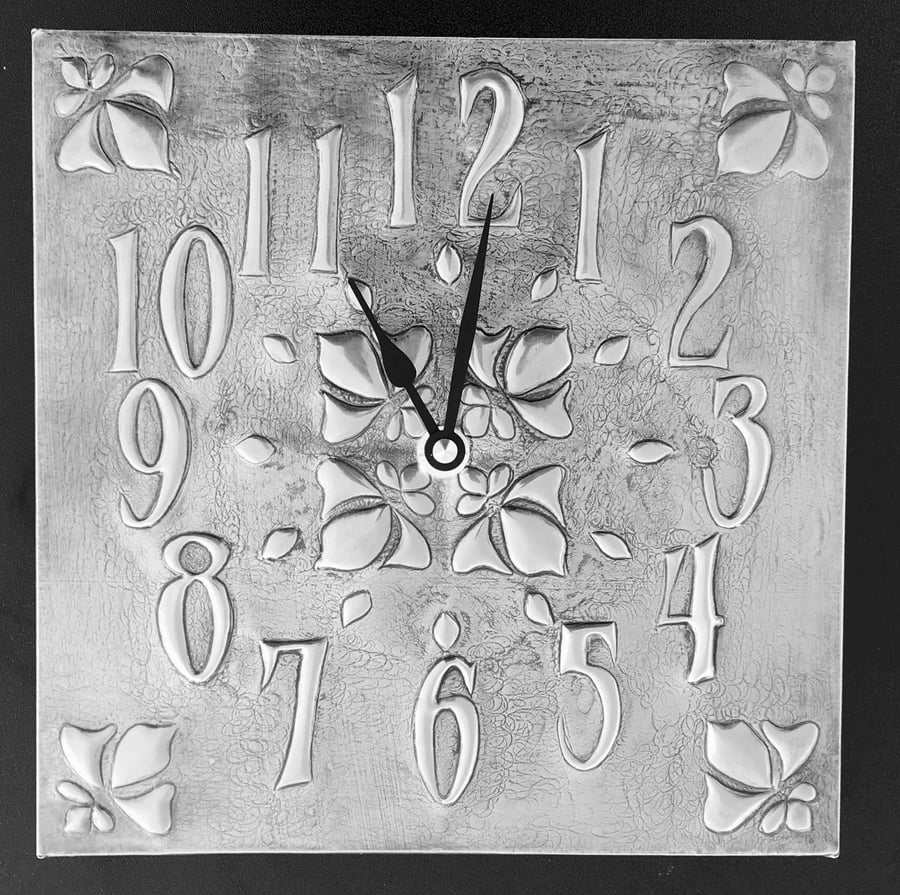 Pewter Lilly Clock