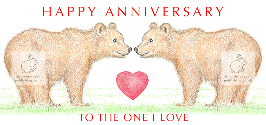Bears Nose to Nose - Anniversary Card