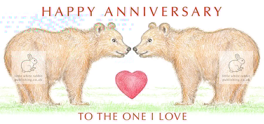 Bears Nose to Nose - Anniversary Card