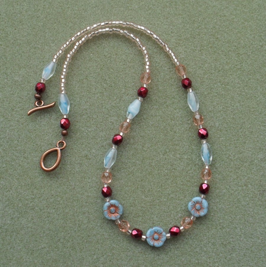 Czech Glass Flower Necklace