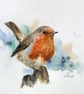 A Robin, Original Watercolour Painting.