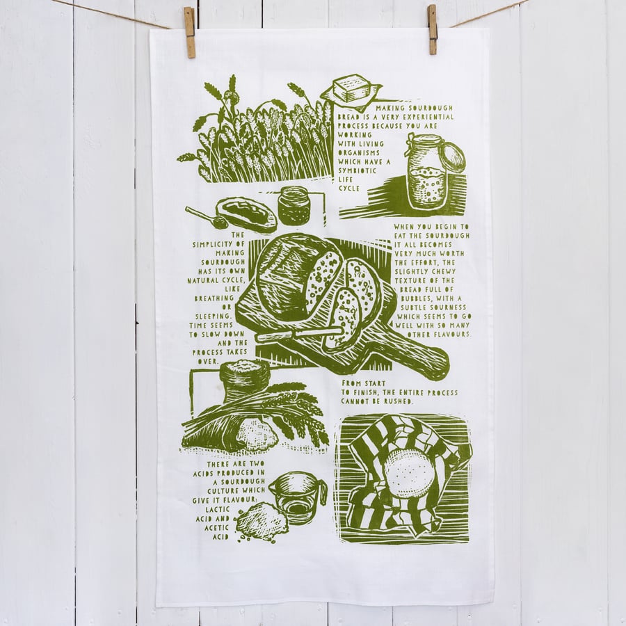 Sourdough story tea towel