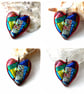 Patchwork Heart Dichroic Fused Glass Pendant Colour Choice Valentine - Image 2