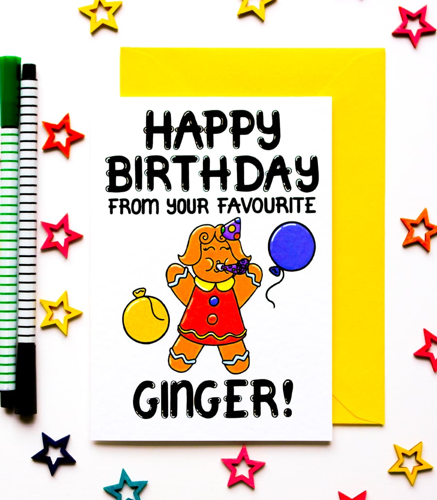 Birthday Card From A Ginger, Funny Birthday Card From A Red Haired Friend
