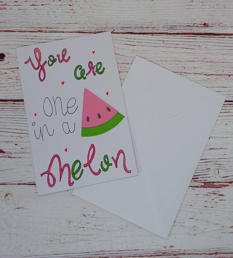 Love Card - You are one in a Melon, Anniversary... - Folksy